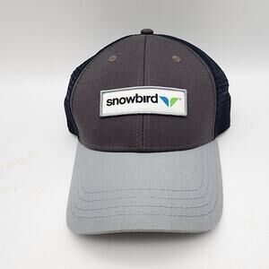 Snowbird Snapback Trucker Cap Hat Gray Blue Structured Snowbird Utah Ski Outdoor